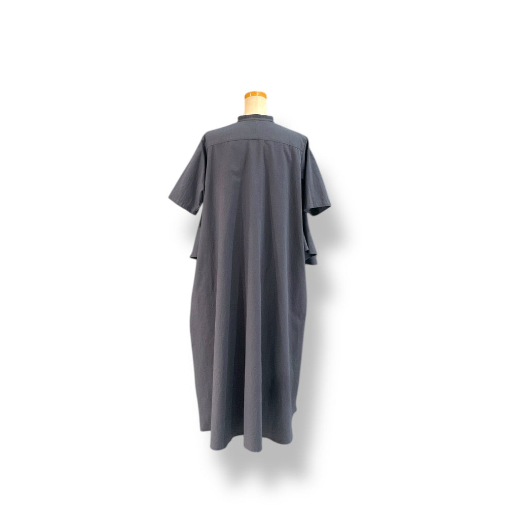 "chemise et bebe" short sleeve dress - cotton&hemp - GRAY