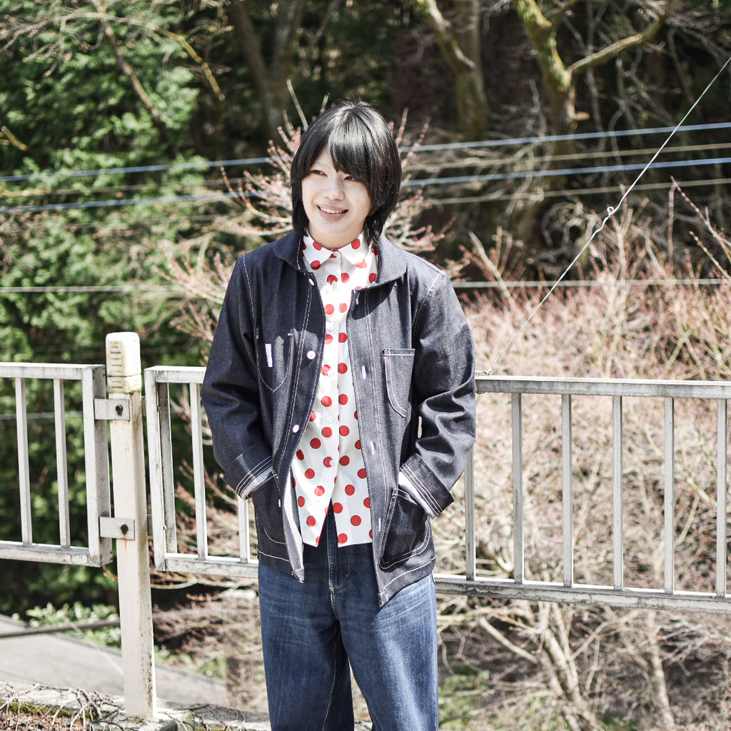 french craftsman jacket round collar-  ( gender-free )