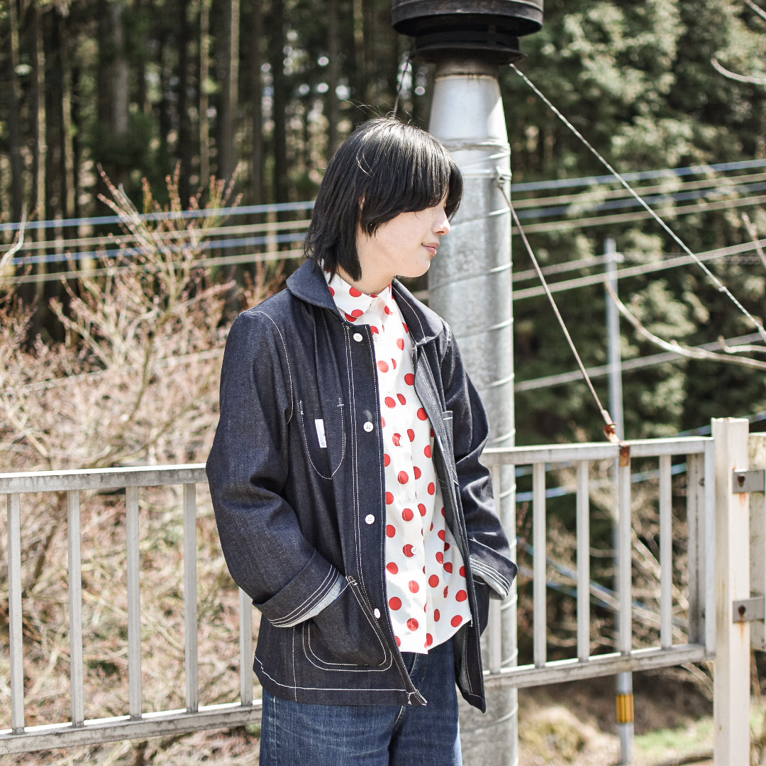 french craftsman jacket round collar-  ( gender-free )