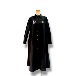 A-line organic cotton Oxford - black "雷"