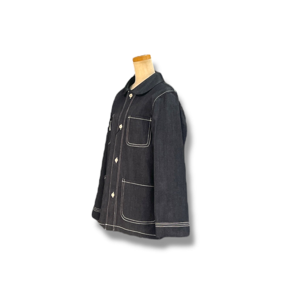 french craftsman jacket round collar-  ( gender-free )