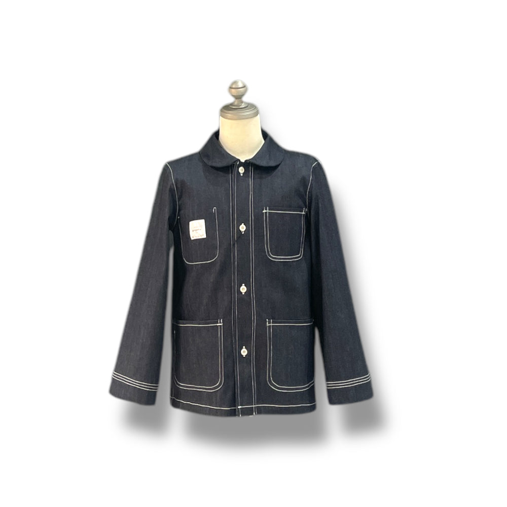 french craftsman jacket round collar-  ( gender-free )