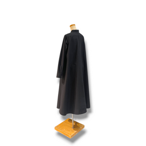 A-line organic cotton Oxford - black "雷"